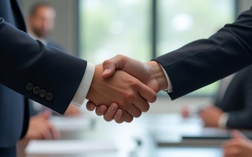 Handshake between EcoPurify and Yokohama City representatives